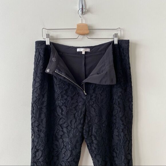 WAYF-BLACK Rennes Lace High Rise Cropped Pants (Size:XL) - Picture 9 of 13